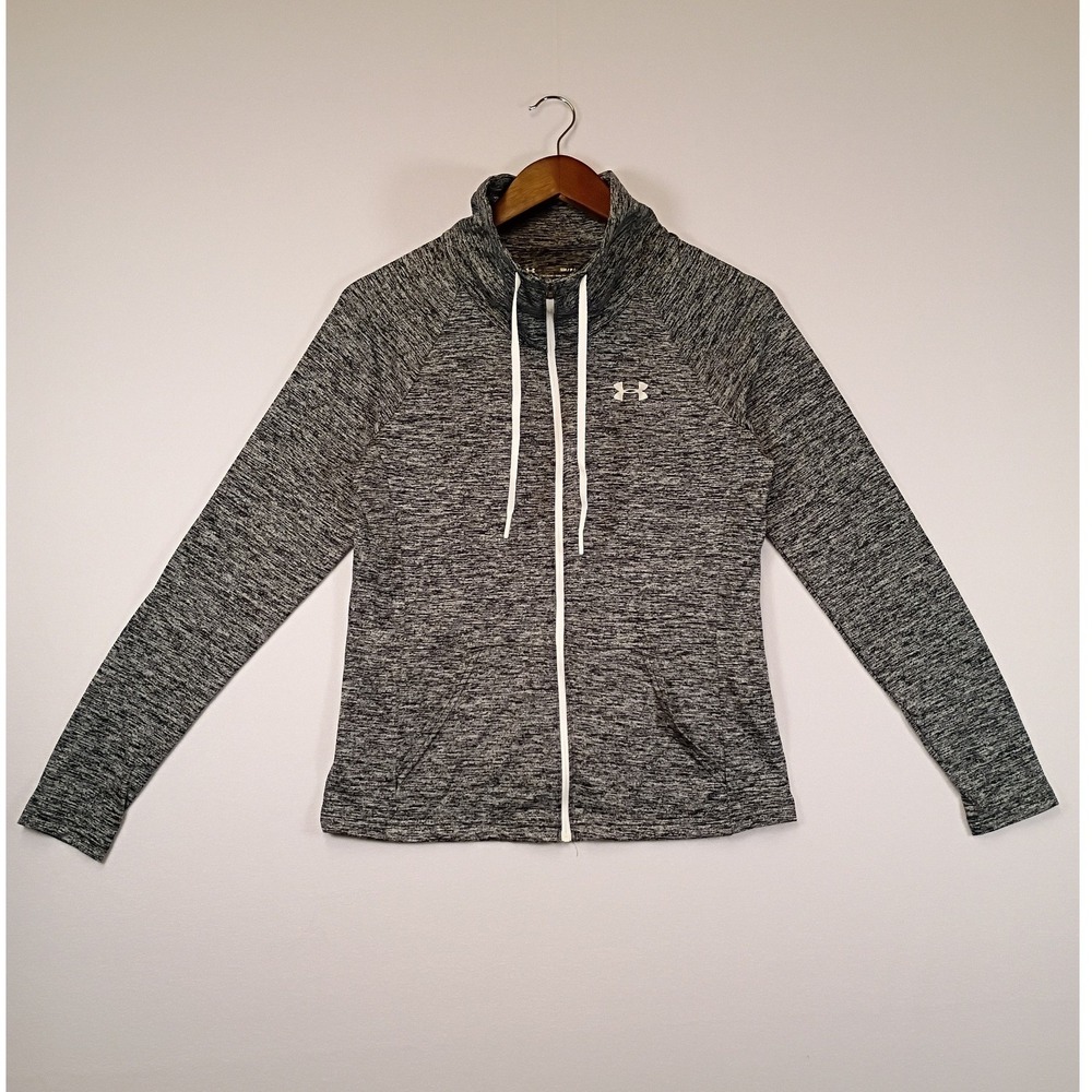 Athletic Under Armour Women Small Gray Space Dye HeatGear Full Zip Jacket